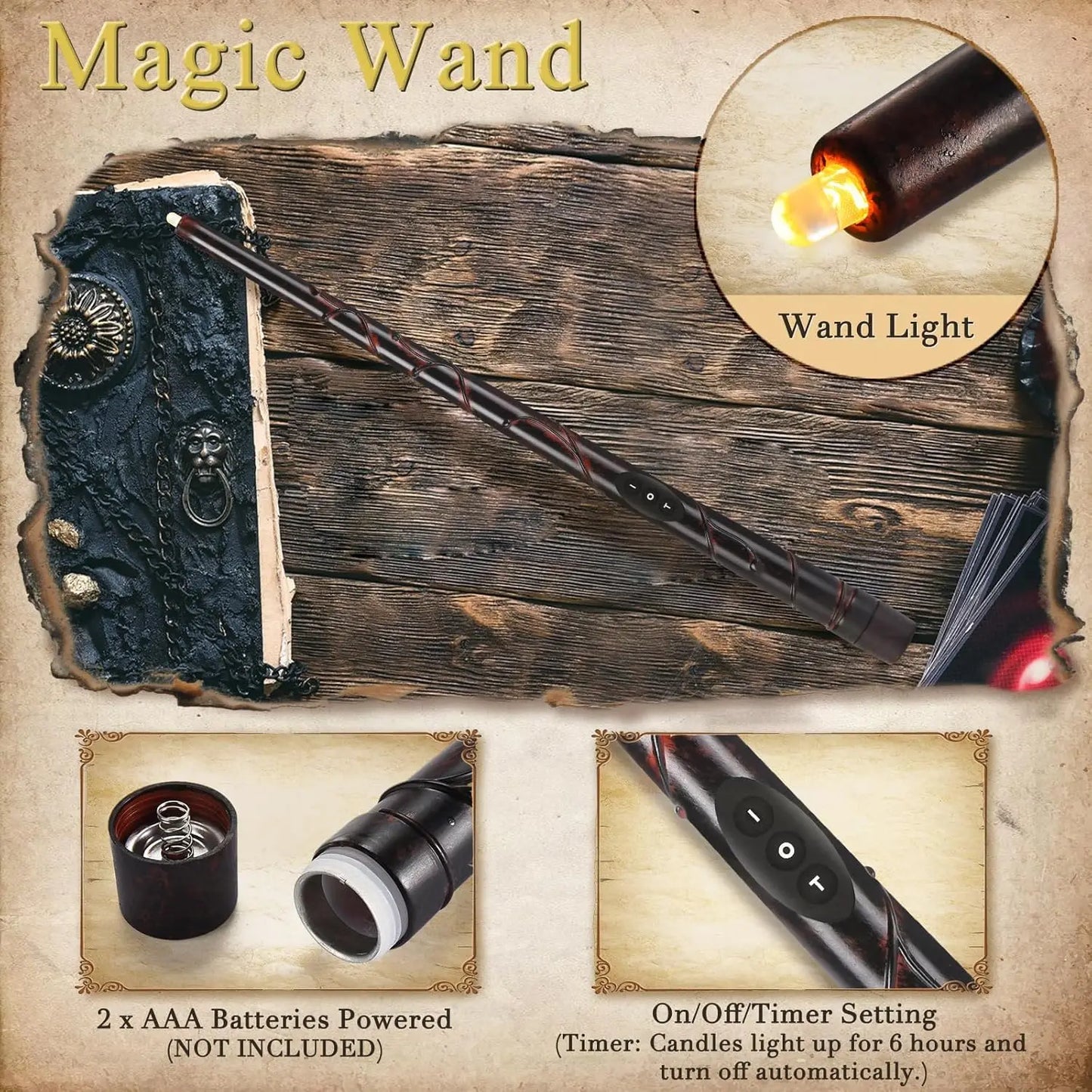 Floating Candles with Magic Wand – 12Pcs Flameless Hanging Candles