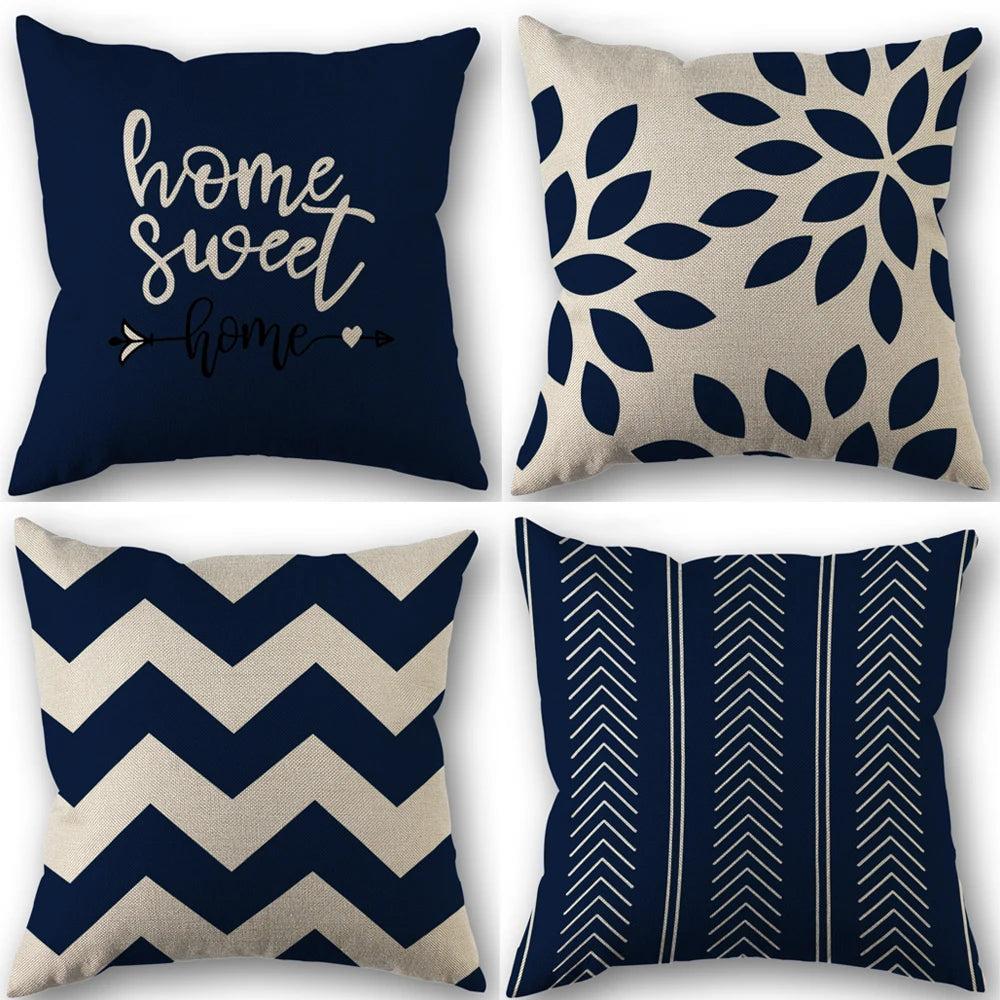 4Pcs Linen Square Cushion Cover,Single-Sided Printed Pillowcase ,Home Decor ,Room Decor,Living Decor,Bedroom Decor