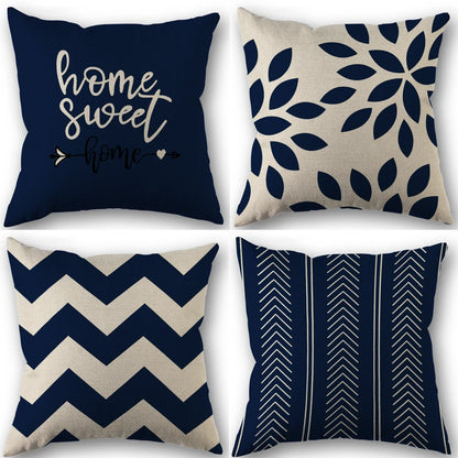 4Pcs Linen Square Cushion Cover,Single-Sided Printed Pillowcase ,Home Decor ,Room Decor,Living Decor,Bedroom Decor