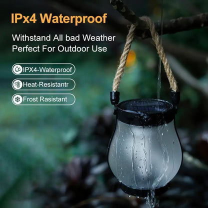Solar Flame Lantern – Rechargeable Flickering Hanging Light for Cozy Garden & Patio Decor