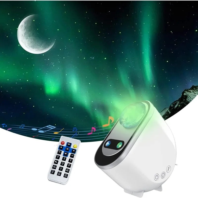 Aurora Borealis Galaxy Projector – LED Star Night Light with Bluetooth & Remote