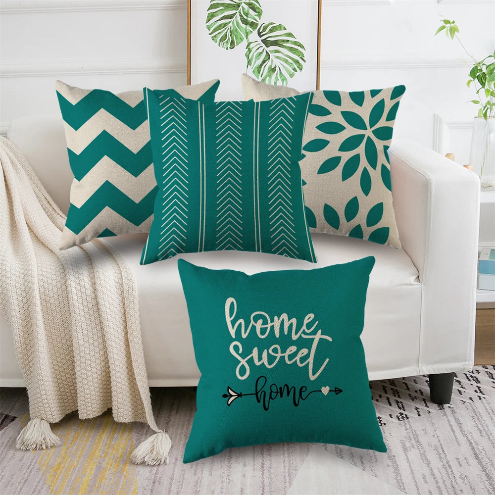 4Pcs Linen Square Cushion Cover,Single-Sided Printed Pillowcase ,Home Decor ,Room Decor,Living Decor,Bedroom Decor