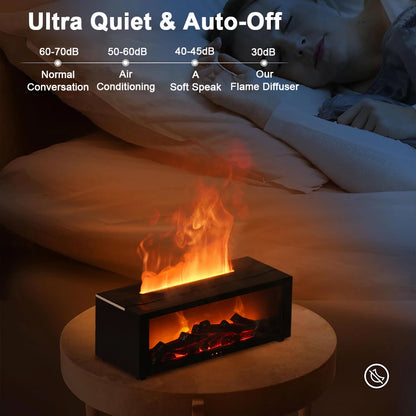 Aroma Flame Diffuser & Humidifier – RGB Fireplace Aromatherapy Lamp with Remote for Bedroom Decor