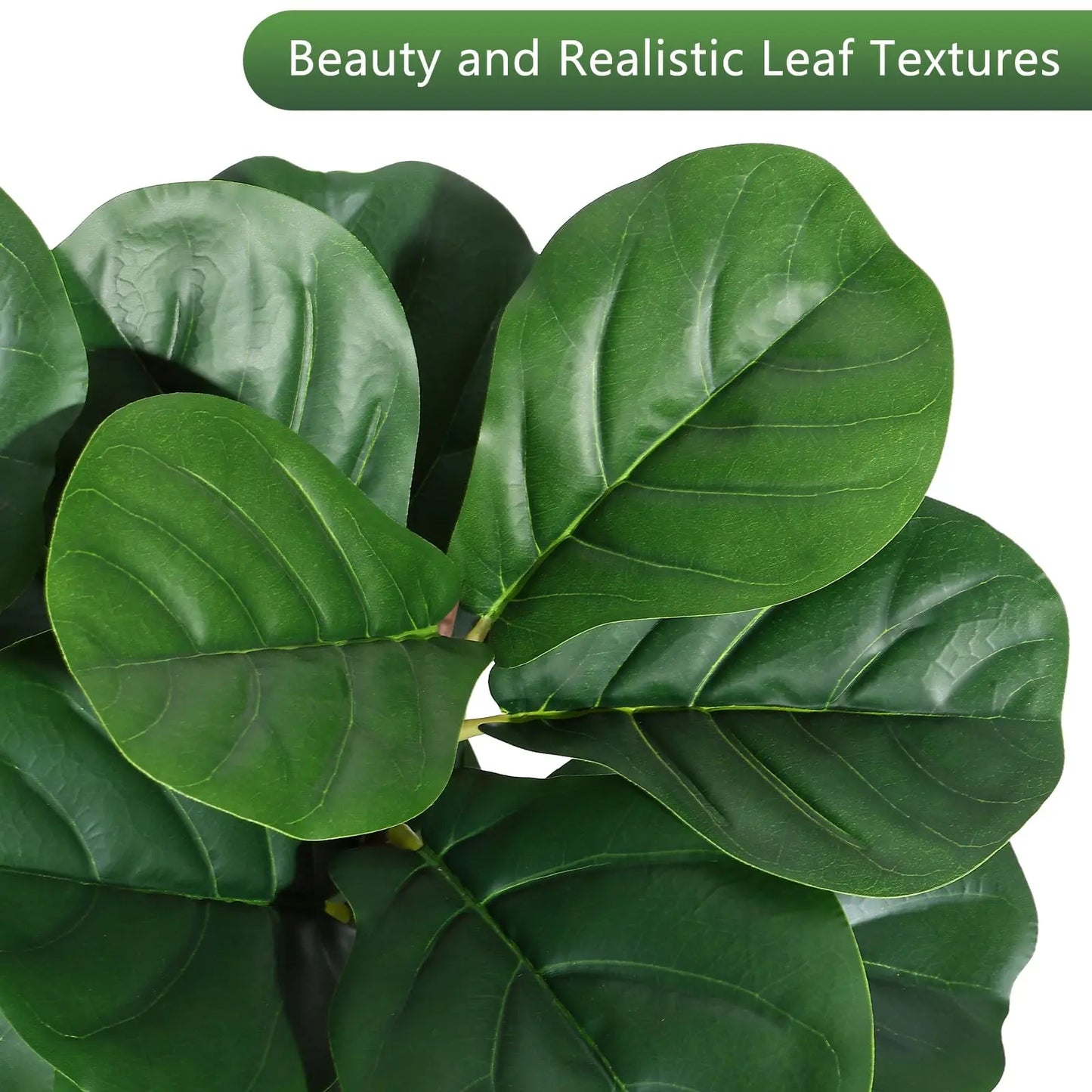 【Garvee】Lifelike 5Ft Artificial Fiddle Leaf Fig Tree – Faux Ficus Lyrata Floor Plant with 77 Realistic Leaves in 7.8In White Planter Pot – Decorative Greenery for Home, Living Room, Office – Ideal Housewarming Gift