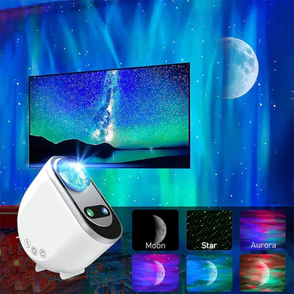 Aurora Borealis Galaxy Projector – LED Star Night Light with Bluetooth & Remote