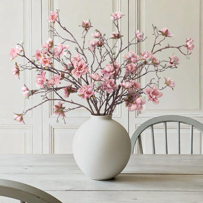 Ivydale 3PCS Artificial Magnolia Flowers Stems for Spring Decoration, Faux Champagne Magnolia Branches with Buds, 34.5" Long Stems Floral Arrangement for Vase Pot Table Centerpiece Indoor Decor