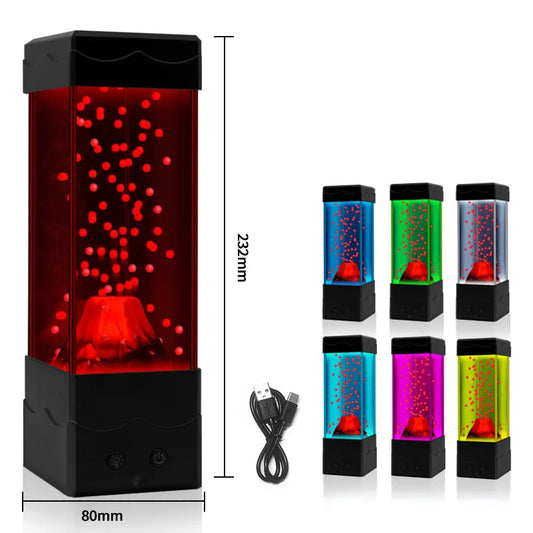 LED Lava Volcano Lamp – Color Changing Ambient Night Light for Bedroom Decor