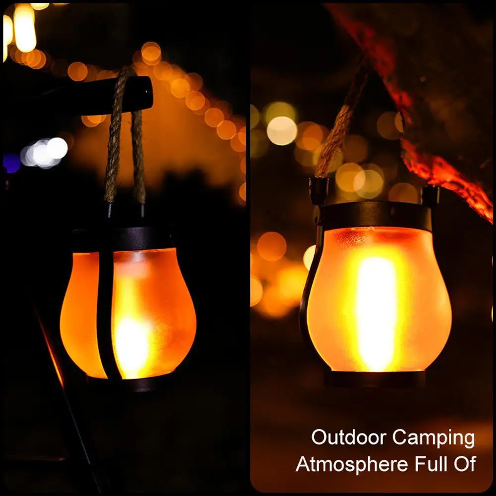 Solar Flame Lantern – Rechargeable Flickering Hanging Light for Cozy Garden & Patio Decor